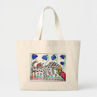 Dapple Doxie in the Bluebells Large Tote Bag