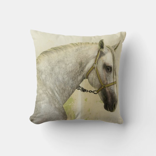 Dapple Grey Andalusian Horse Cushion (Front)