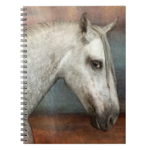 Dapple Grey Andalusian Horse Portrait Spiral Notebook