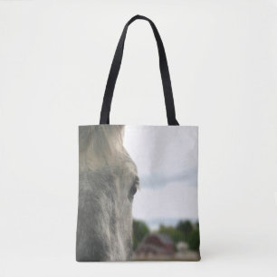 Dapple Grey Draught Horse Eye Tote Bag