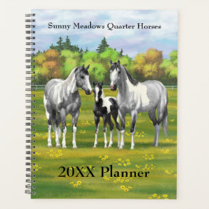 Dapple Grey Pinto Paint Horses In Summer Pasture Planner
