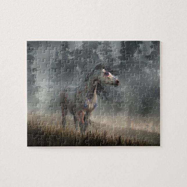 Dapple Grey War Horse Jigsaw Puzzle (Horizontal)