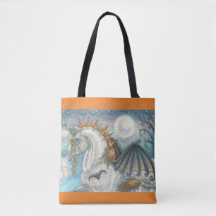 DAPPLED GOTH UNICORN, HALLOWEEN HORSE TOTE BAG
