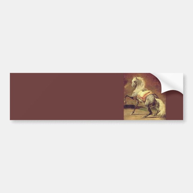 DAPPLED GREY HORSE ,Brown Bumper Sticker (Front)