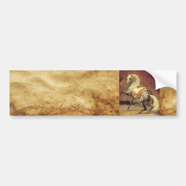 DAPPLED GREY HORSE ,Brown Bumper Sticker (Front)