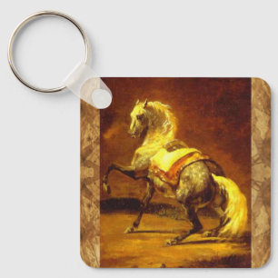 DAPPLED GREY HORSE KEY RING