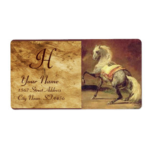DAPPLED GREY HORSE MONOGRAM , brown