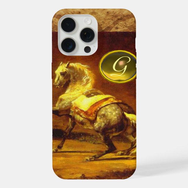 DAPPLED GREY HORSE MONOGRAM iPhone CASE (Back)