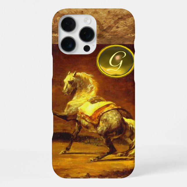 DAPPLED GREY HORSE MONOGRAM iPhone CASE (Back)