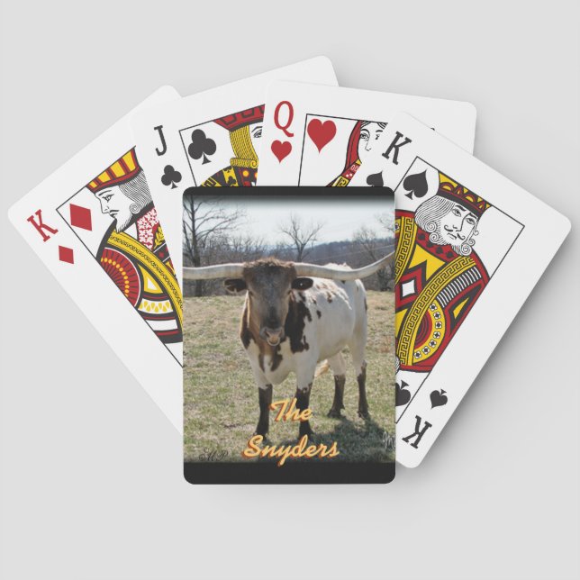 Dappled Longhorn Playing Cards - personalise (Back)