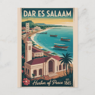 Dar es Salaam Poster Tanzania Travel Art Tanzania  Holiday Postcard