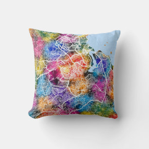 Dar es Salaam Tanzania City Map Cushion
