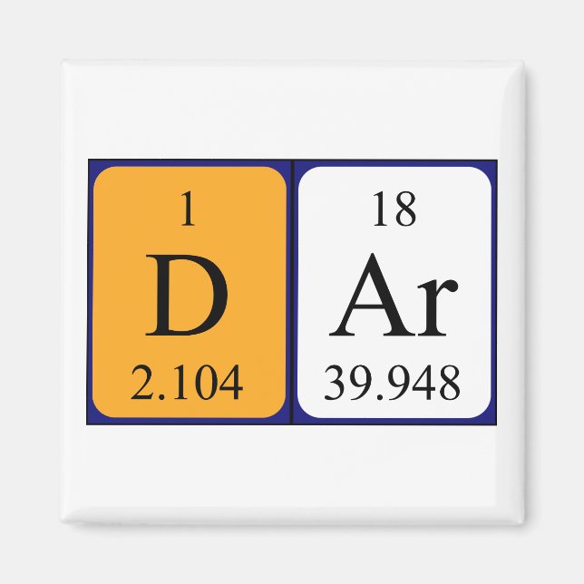 Dar periodic table name magnet (Front)