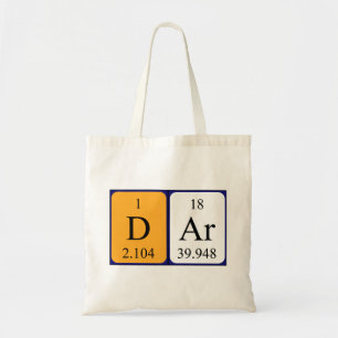 Dar periodic table name tote bag