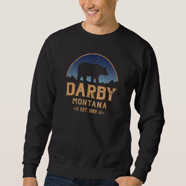 Darby Montana MT Big Sky Country Bear & Mountains Sweatshirt (Front)