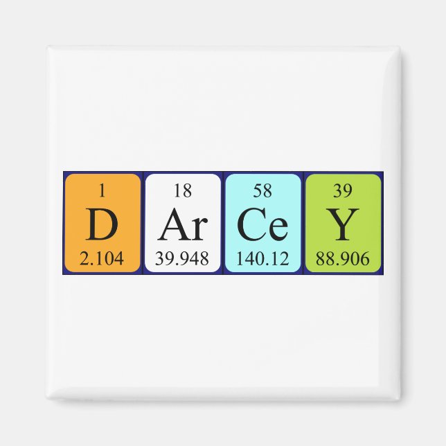 Darcey periodic table name magnet (Front)