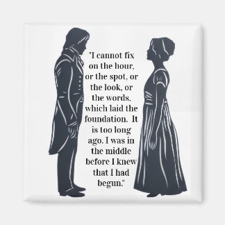 Darcy and Elizabeth Silhouette with quote Magnet
