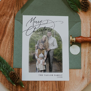 DARCY Black Arch Family Classic Photo Christmas Holiday Card