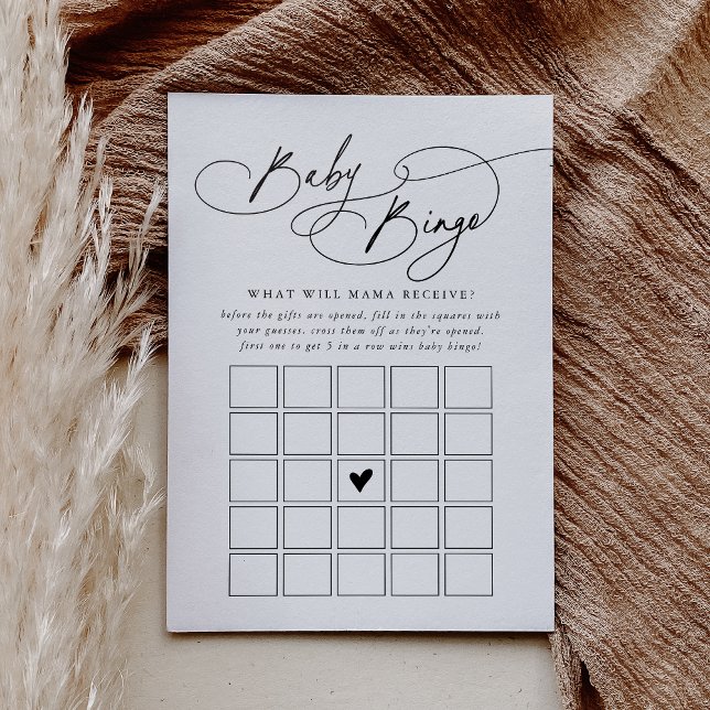 DARCY Black White Baby Bingo Baby Shower Game Card (DARCY Black White Baby Bingo Baby Shower Game Card)
