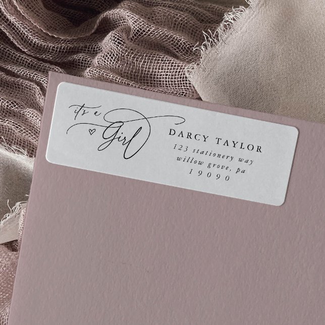 DARCY Boho Girl Baby Shower Return Address Labels (DARCY Boho Girl Baby Shower Return Address Labels)