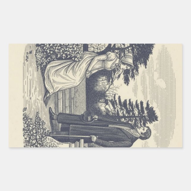 Darcy & Elizabeth scene Rectangular Sticker (Front)