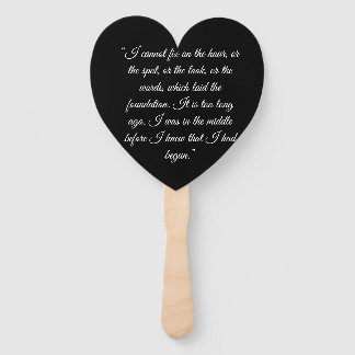 Darcy & Elizabeth silhouettes + quote Hand Fan
