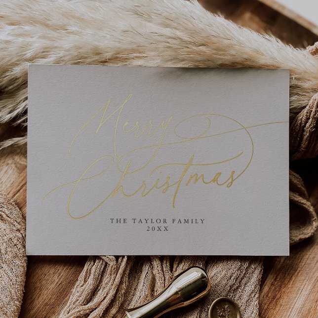 DARCY Gold Foil Family Vintage Merry Christmas (DARCY Gold Foil Family Vintage Merry Christmas Foil Holiday Card)