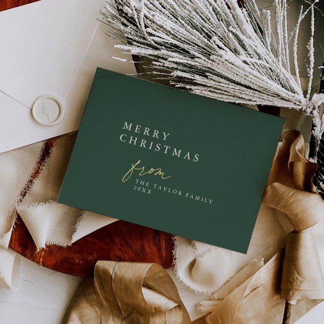 DARCY Green Foil Boho DIY Modern Merry Christmas (DARCY Green Foil Boho DIY Modern Merry Christmas Foil Holiday Card)