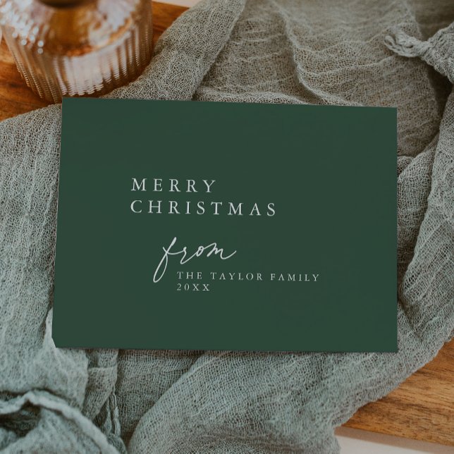 DARCY Green Unique Boho DIY Modern Merry Christmas Holiday Card (DARCY Green Unique Boho DIY Modern Merry Christmas Holiday Card)