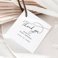 DARCY Minimalist Black White Baby Shower Thank You