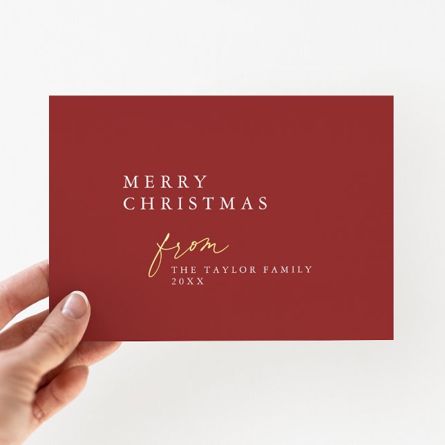 DARCY Red Foil Boho DIY Modern Merry Christmas (DARCY Red Foil Boho DIY Modern Merry Christmas Foil Holiday Card)