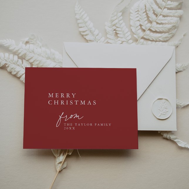 DARCY Red Unique Boho DIY Modern Merry Christmas Holiday Card (DARCY Red Unique Boho DIY Modern Merry Christmas Holiday Card)
