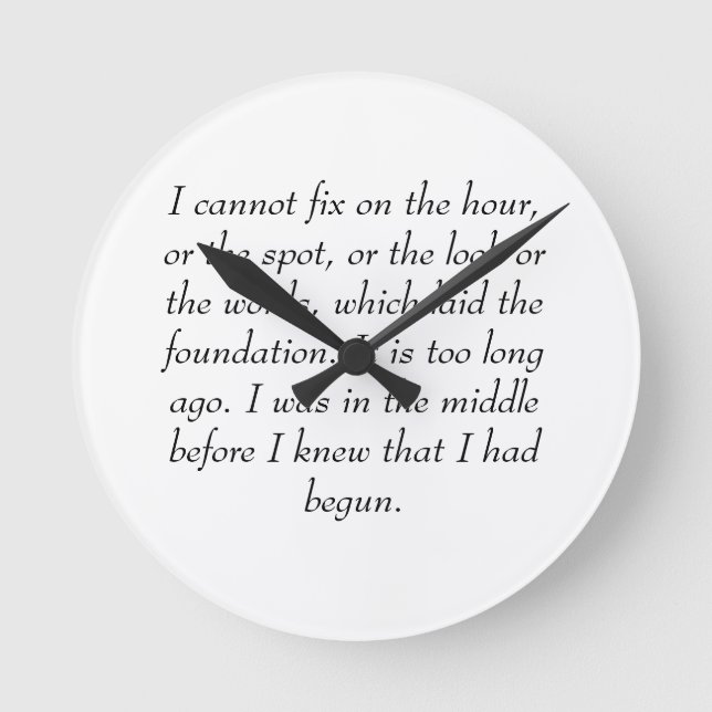Darcy's immortal line graces this beautiful clock (Front)