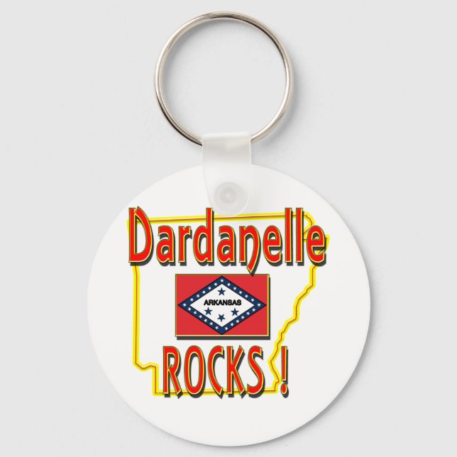 Dardanelle Rocks ! (red) Key Ring (Front)