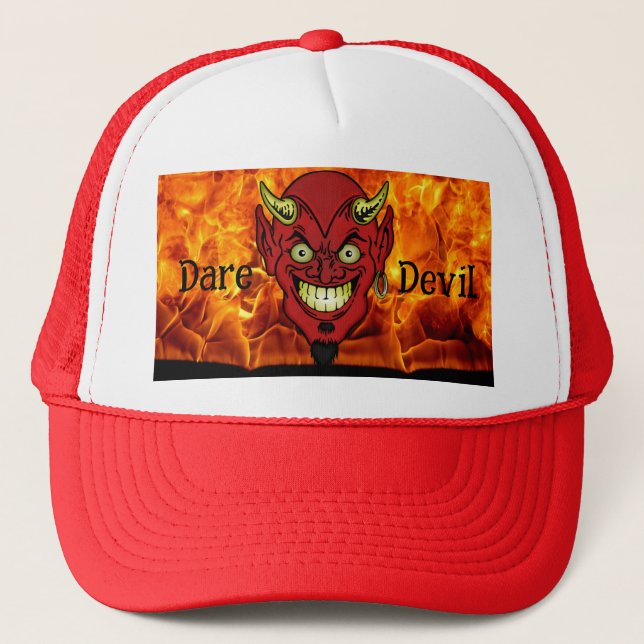 Dare Devil Personalise Text  Trucker Hat (Front)