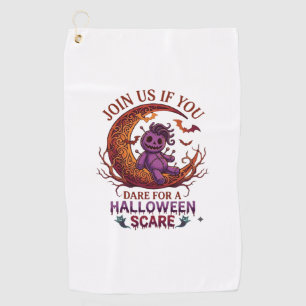 Dare Halloween Scare Purple Voodoo Doll Crescent M Golf Towel