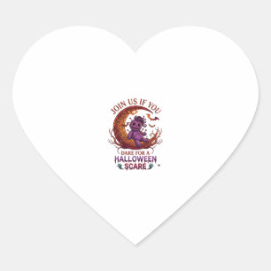 Dare Halloween Scare Purple Voodoo Doll Crescent M Heart Sticker