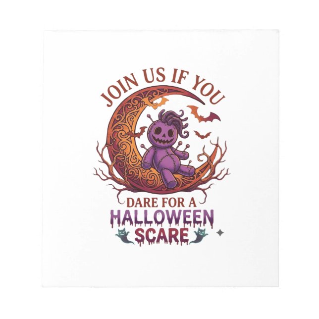 Dare Halloween Scare Purple Voodoo Doll Crescent M Notepad (Front)