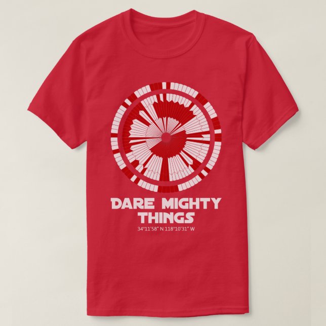 Dare Mighty Things Perseverance Mars Rover Landing T-Shirt (Design Front)