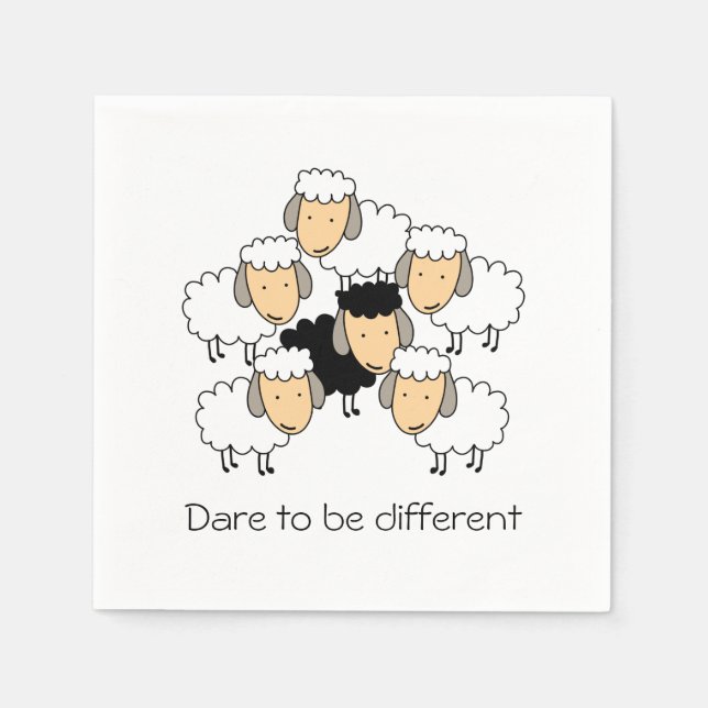 Dare To Be Different Black Sheep Napkin (Front)