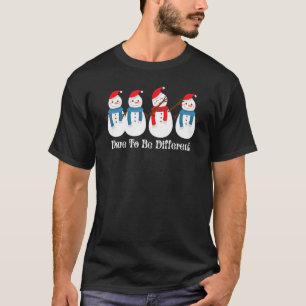 Dare To Be Different  Christmas Dabbing Snowman T-Shirt