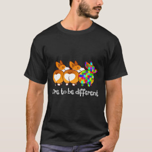 Dare To Be Different Corgi Dog Autism Awareness T-Shirt