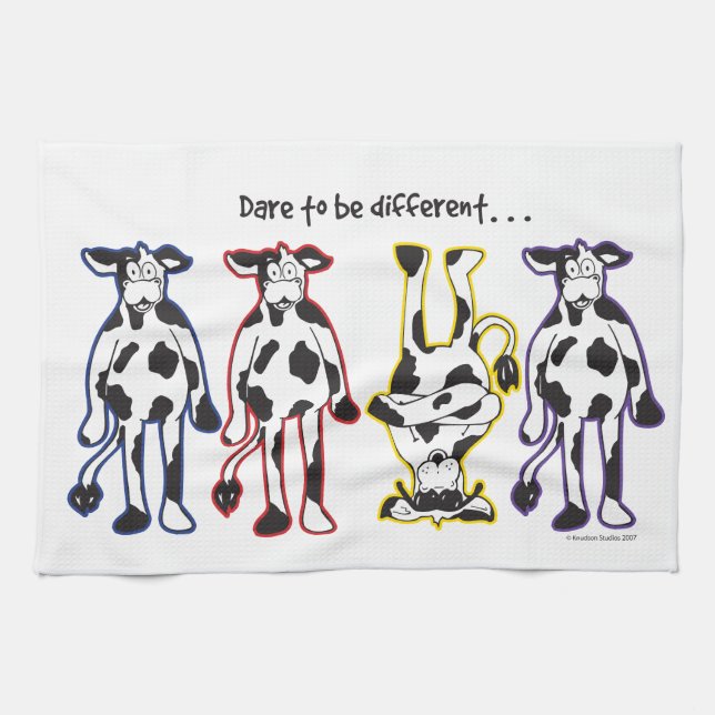 Dare to be different Cows Tea Towel (Horizontal)