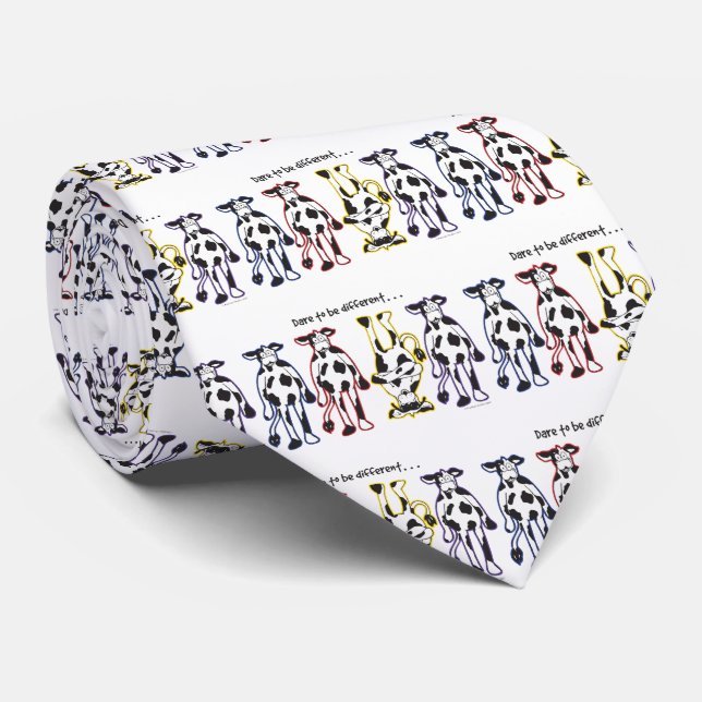Dare to be Different Cows Tie (Rolled)