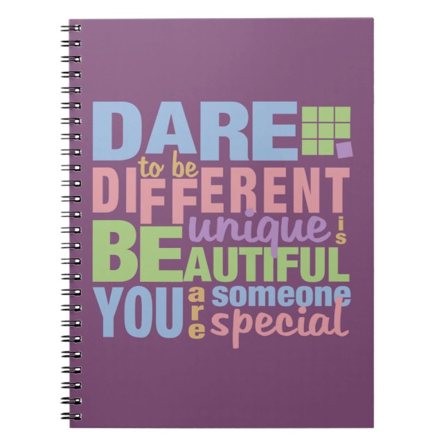 Dare To Be Different custom notebook (Front)