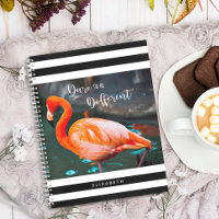 Dare To Be Different Flamingo Black White Stripes