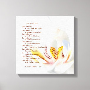 "Dare to be Rich" Orchid Canvas Print