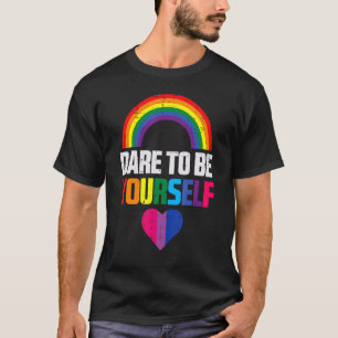 Dare To Be Yourself Bisexual Heart Cute Bi Pride F T-Shirt