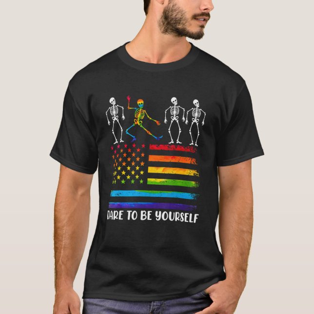 Dare To Be Yourself Cute Lgbt Pride  Dance Moves 1 T-Shirt (Front)