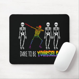 Dare To Be Yourself Halloween Dabbing Skeleton Mouse Pad